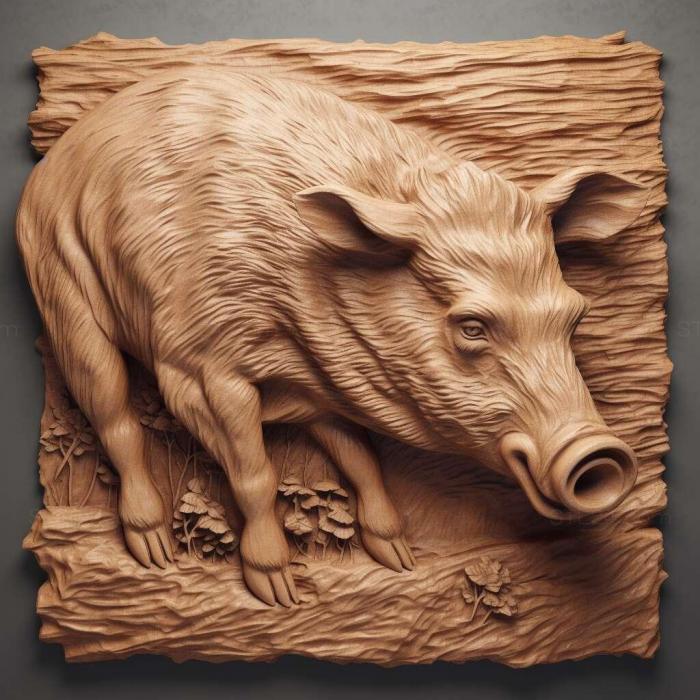 Nature and animals (st wild boar 2, NATURE_1666) 3D models for cnc
